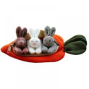 Cute Easter Rabbits,Funny Plush Toy for Girl Kids,Hide and Seek - 3pcs Rabbits In a Carrot Bag - Best Gifts
