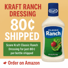 Kraft Ranch Dressing Only 80¢ Shipped – Amazon Pantry Steal!