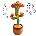 Dancing Cactus Plushies Toy,BAIYI Sunny The Cactus Talking Cactus Toy USB Charging Repeating Singing Recording 120 English Songs Electric Dancing...