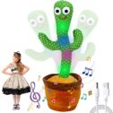 Dancing Cactus Toy Singing Cactus for Babies Plush Talking Toy Repeats What You Say Creative Kids Toy Electric Speaking Cactus...
