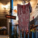 Deals of the Day!Ympuoqn Halloween Decorations indoor Outdoor on Clearance,Horror Hanging Skeleton White Blood Gauze Hanging Halloween Props Yard Bar...