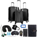 Deco Gear 5501BK Travel Elite Series - 3 Piece Hardside Spinner Luggage Set 20