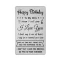 DEGASKEN Wife Birthday Card Gifts for Her Women, Happy Birthday Wife from Husband, Metal Wallet Card
