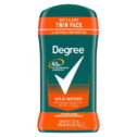 Degree Long Lasting Men's Antiperspirant Deodorant Stick Twin Pack, Wildwoods, 2.7 oz