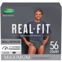 Depend Real Fit Incontinence Small / Medium Black Underwear for Men, 56 Count