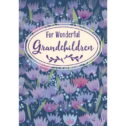 Designer Greetings Wonderful Grandchildren: Repeated Purple and Pink Flowers on Dark Background Easter Card