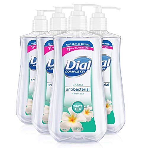 Dial Antibacterial Liquid Hand Soap, White Tea, 11 Ounce (Pack of 4)