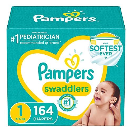 Diapers Newborn/Size 1 (8-14 lb), 164 Count - Pampers Swaddlers Disposable Baby Diapers, Enormous Pack (Packaging May Vary)