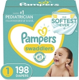 Diapers Size 1 (8-14 lbs) Newborn, 198 Count – Pampers Swaddlers – AMAZON