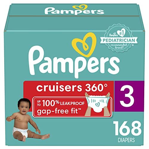 Diapers Size 3, 168 Count - Pampers Pull On Cruisers 360° Fit Disposable Baby Diapers with Stretchy Waistband, ONE Month...