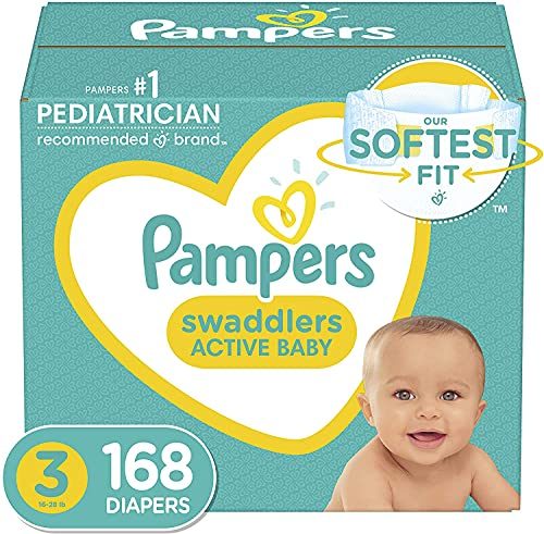 Diapers Size 3, 168 Count - Pampers Swaddlers Disposable Baby Diapers, (Packaging May Vary)