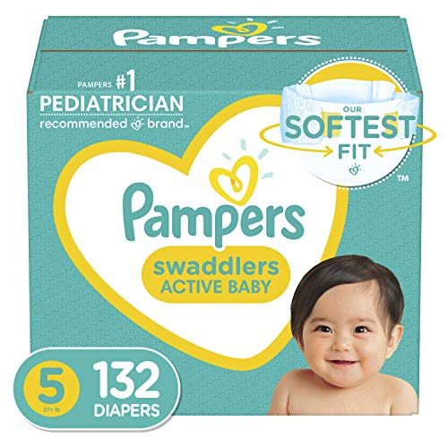 Diapers Size 5, 132 Count - Pampers Swaddlers Disposable Baby Diapers, (Packaging May Vary)