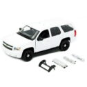 Diecast 2008 Chevrolet Tahoe Unmarked Police Car White 1/24 Diecast Model Car by Welly
