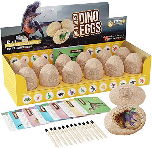 Dig a Dozen Dino Egg Dig Kit - Easter Egg Dinosaur Toys for Kids - Dig up 12 Eggs &...