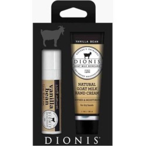 Dionis Skincare Vanilla Bean Hand Cream and Lip Balm Gift Set