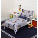 Disney Mickey Mouse 90th Birthday Toddler Bedding Set, Blue, 4-Piece