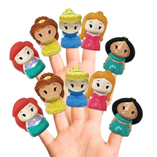 Disney Princess Finger Puppets, 10 Pc. - Party Favors, Educational, Bath Toys, Story Time, Easter Basket, Playtime
