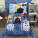 Disney Toddler Bedding Set for Boys | Star Wars Galaxies Await Character 4 Piece Blue Toddler Bed Set Fitted Sheet,...