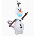 Disney 4' Christmas Airblown Inflatable OLAF Holding Candy Cane