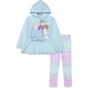 Disney Frozen 2 Elsa Anna Olaf Toddler Girl Fleece Ruffle Hoodie & Leggings Set, Blue