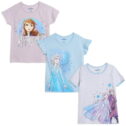 Disney Frozen Elsa Princess Anna Big Girls 3 Pack T-Shirts Toddler to Big Kid