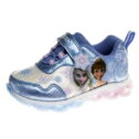 Disney Frozen Toddler Girls Hook and Loop Light Up Sneakers - Blue Pink, 7