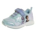 Disney Frozen Toddler Girls Hook & Loop Sneakers with 2 White Lights - Lilac Blue, 8