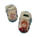 Disney Frozen Toddler Girls White Shimmer Elsa & Anna Slippers House Shoes 9-10