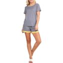 Doublju Women's Short Sleeve Round Neck Pajama Sleepwear 2 pcs Set (Plus Size Available)
