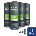 Dove Men+Care Body Wash and Shower Gel Extra Fresh 18 oz, 4 Count, Dermatologist Recommended Shower Gel and Bodywash Effectively...