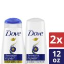 Dove Repairing Shampoo and Conditioner Set, Intensive Repair with Keratin for All Hair Types, 12 fl oz, 2 piece