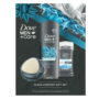 Dove Men+Care Clean Comfort Gift Set for Men, Fresh Face and Body Wash, Deodorant Stick & Shower Tool, 3 Count