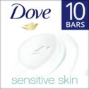 Dove Moisturizing Beauty Bar Sensitive Skin Effectively Washes Away Bacteria While Nourishing Your Skin for Softer Skin, Fragrance-Free, Hypoallergenic Beauty...