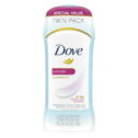 Dove Sweat and Odor Protection Women's Antiperspirant Deodorant Stick Twin Pack, Powder, 2.6 oz