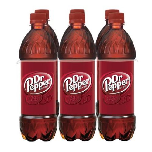 Dr Pepper Cola Soda Pop, 24 Fl Oz, 6 Pack Bottles