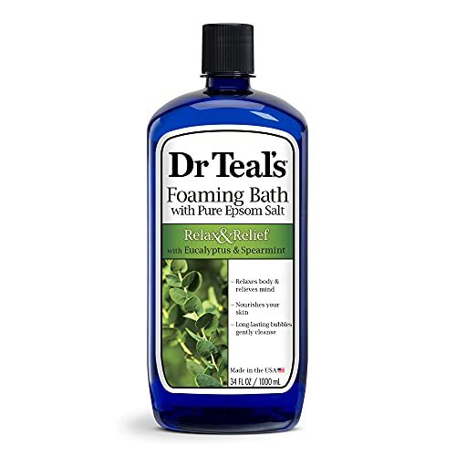 Dr. Teal's Foaming Bath (Epsom Salt), Eucalyptus Spearmint, 34 Fluid Ounce