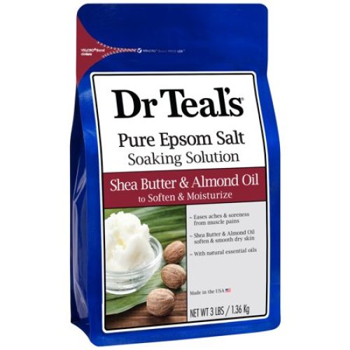 Dr Teal's Pure Epsom Salt Soak, Soften & Moisturize with Shea Butter & Almond Oil, 3lbs