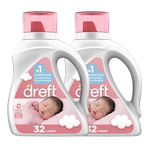 Dreft Stage 1: Newborn Hypoallergenic Baby Laundry Detergent Liquid Soap (HE), Natural for Baby, Newborn, or Infant, 64 Total Loads...