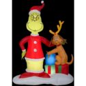 6 ft. Tall Christmas Inflatable Airblown-Grinch and Max with Presents-Scene