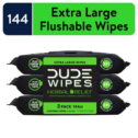 DUDE Wipes Flushable Wipes, XL Wet Wipes for at Home Use, Herbal Relief, 144 Count