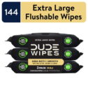 DUDE Wipes Flushable Wipes, XL Wet Wipes for at Home Use, Shea BUTTer Smooth, 144 Count