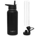 DUIERA Black Water Bottle 32 Ounces Stainless Steel Water Bottle Insulated Vacuum BPA Free Water Bottle