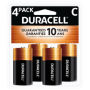 Duracell Coppertop C Battery, Long Lasting C Batteries, 4 Pack