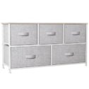 DWVO Children Fabric and Metal Drawer Chests, Light Gray