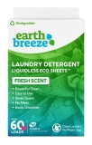 Earth Breeze Laundry Detergent Sheets – Fresh Scent – No Plastic Jug (60 Loads) 30 Sheets, Liquidless Technology ON SALE!