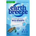 Earth Breeze Laundry Detergent Sheets, Fresh Scent Eco Sheets, 32 Count, 64 Loads