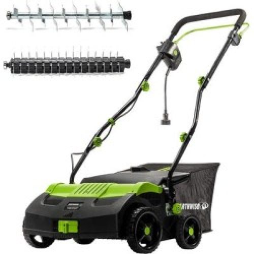 Earthwise 16-Inch 13-Amp Corded Dethatcher, with Scarifier Blade and Collection Bag