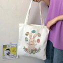 Easter Bunny Basket Bags for Kids,Canvas Cotton Personalized Candy Basket Rabbit for Home Patio Men Women On Sale Gift