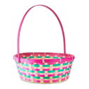 Easter Extra Large Round Pink Bamboo Basket, by Way To Celebrate
