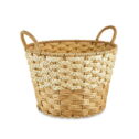 Easter Large 2-Toned Beige and Cream Paper Basket, Way To Celebrate